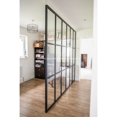 Popular Interior Steel Glass Wall with Tempered Glass