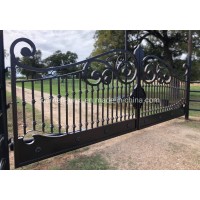 Heavy Duty Made Big Size Automtic Double Wrought Iron Driveway Gate